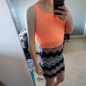 Coral/tribal dress